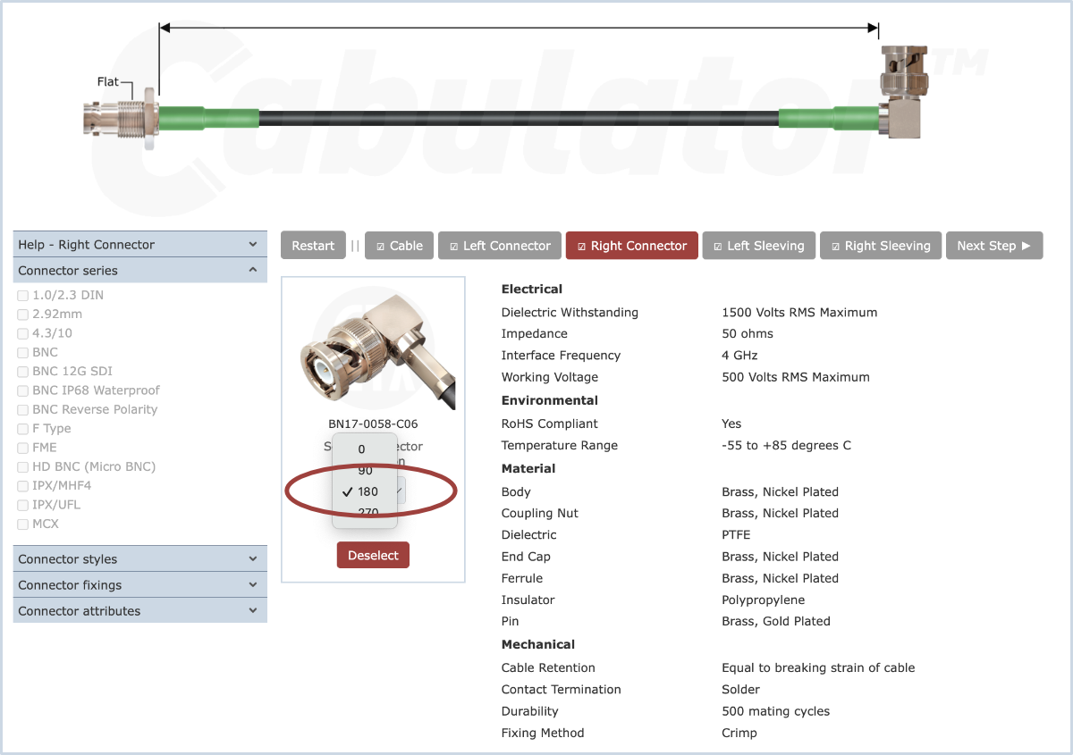 Cab Help, Connector Orientation Select