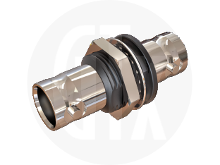 BNC Bulkhead Jack to Jack Adaptor, front view