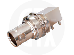BNC Right Angle PCB Mount Bulkhead Jack, front view