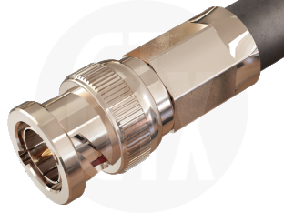BNC Crimp Plug, terminated on cable