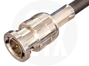 BNC Crimp Plug, terminated on cable
