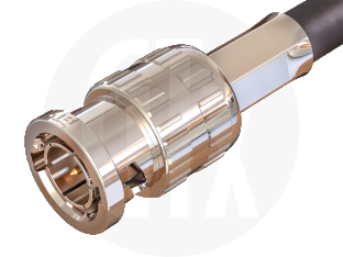 BNC Crimp Plug, terminated on cable