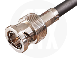 BNC HDTV Crimp Plug, terminated on cable
