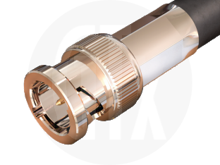 BNC Crimp Plug, terminated on cable