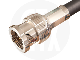 BNC Crimp Plug, terminated on cable