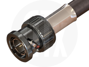 BNC Crimp Plug, terminated on cable
