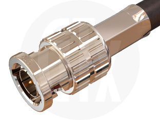 BNC Crimp Plug, terminated on cable