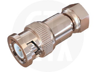 BNC Plug to F Type Plug Interseries Adaptor, front view