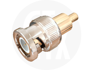 BNC Plug to SMB Jack Interseries Adaptor, front view