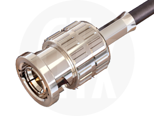 BNC Crimp Plug, terminated on cable