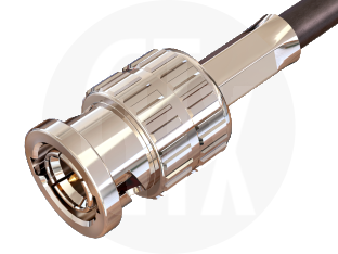 BNC Crimp Plug, terminated on cable