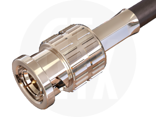 BNC Crimp Plug, terminated on cable