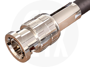 BNC Crimp Plug, terminated on cable