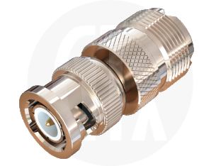 BNC Plug to UHF Jack Interseries Adaptor, front view