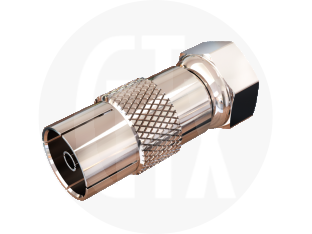 Euro Jack to F Type Plug Interseries Adaptor, front view