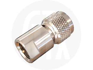 FME Plug to Mini UHF Plug Interseries Adaptor, front view