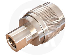 FME Plug to N Type Plug Interseries Adaptor, front view