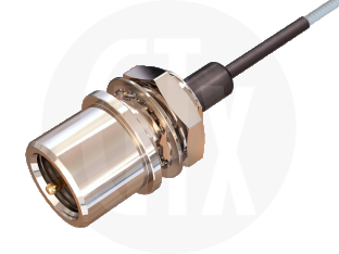 FME Front Entry Panel Mount Plug, terminated on cable