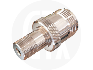 F Type Jack to N Type Jack Interseries Adaptor, front view
