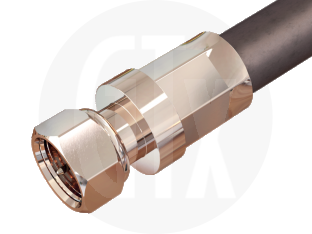 F Type Crimp Plug, terminated on cable