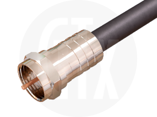 F Type Crimp Plug, terminated on cable
