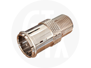 F Type Push-fit Plug to Jack Adaptor, front view