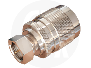 F Type Plug to N Type Plug Adaptor, front view