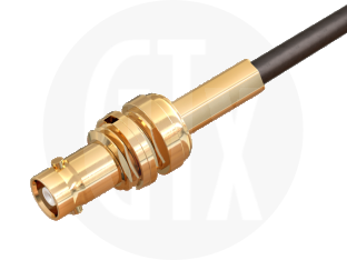 HD BNC HDTV Crimp Bulkhead Jack, terminated on cable