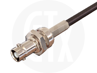HD BNC HDTV Crimp Bulkhead Jack, terminated on cable
