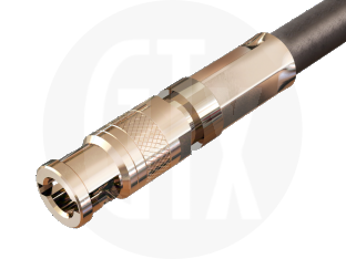 HD BNC HDTV Crimp Plug, terminated on cable