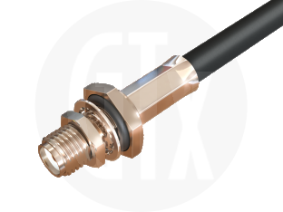 SMA Crimp Bulkhead Jack, terminated on cable