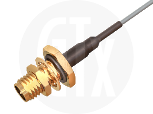 SMA Waterproof Reverse Polarity Crimp Bulkhead Jack, terminated on cable