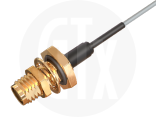 SMA Solder Bulkhead Jack, terminated on cable