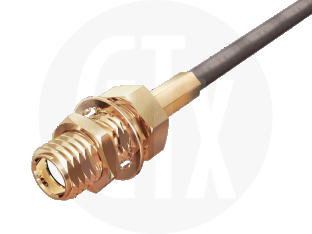 SMA Crimp Bulkhead Jack, terminated on cable