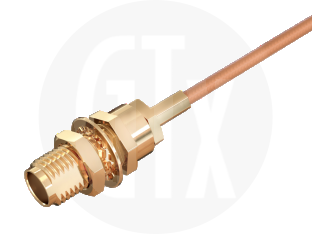 SMA Crimp Bulkhead Jack, terminated on cable