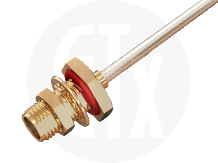 SMA Solder Bulkhead Jack, terminated on cable