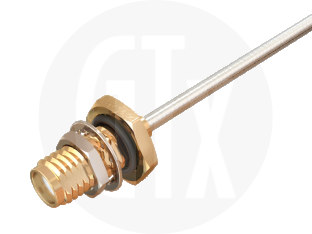 SMA Waterproof Solder Bulkhead Jack, terminated on cable