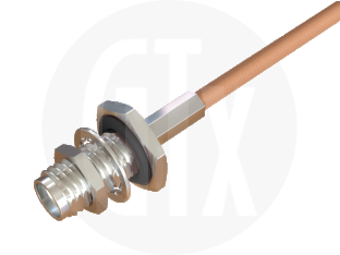 SMA Waterproof Crimp Bulkhead Jack, terminated on cable