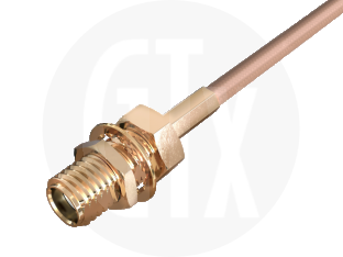 SMA Crimp Bulkhead Jack, terminated on cable