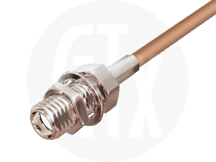 SMA Crimp Bulkhead Jack, terminated on cable