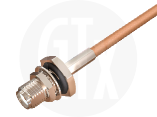SMA Crimp Bulkhead Jack, terminated on cable