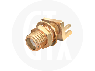 SMA End Launch Bulkhead Jack, front view