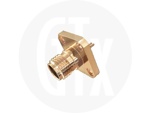 SMA Flange Jack, Solder Receptacle, front view