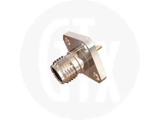 SMA Flange Jack, Solder Receptacle, front view