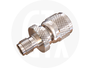 SMA Jack to Mini UHF Plug Interseries Adaptor, front view