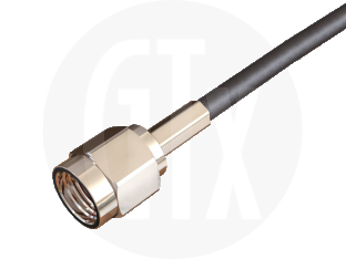 SMA Reverse Polarity Crimp Plug, terminated on cable