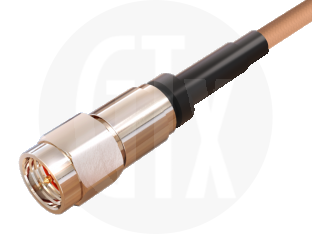 SMA Waterproof Crimp Plug, terminated on cable