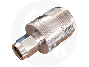 SMA Plug to UHF Jack Interseries Adaptor, front view