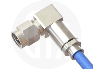 SMA Clamp Right Angle Plug, terminated on cable