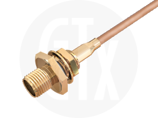 SMA Waterproof Crimp Panel Jack, terminated on cable